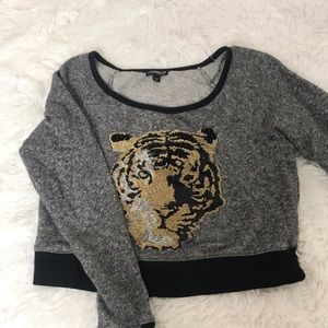 express tiger cropped sweater